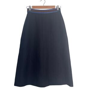 Vintage 70's Louis Feraud Skirt ark Blue Wool Lined Size 38 Cottagecore